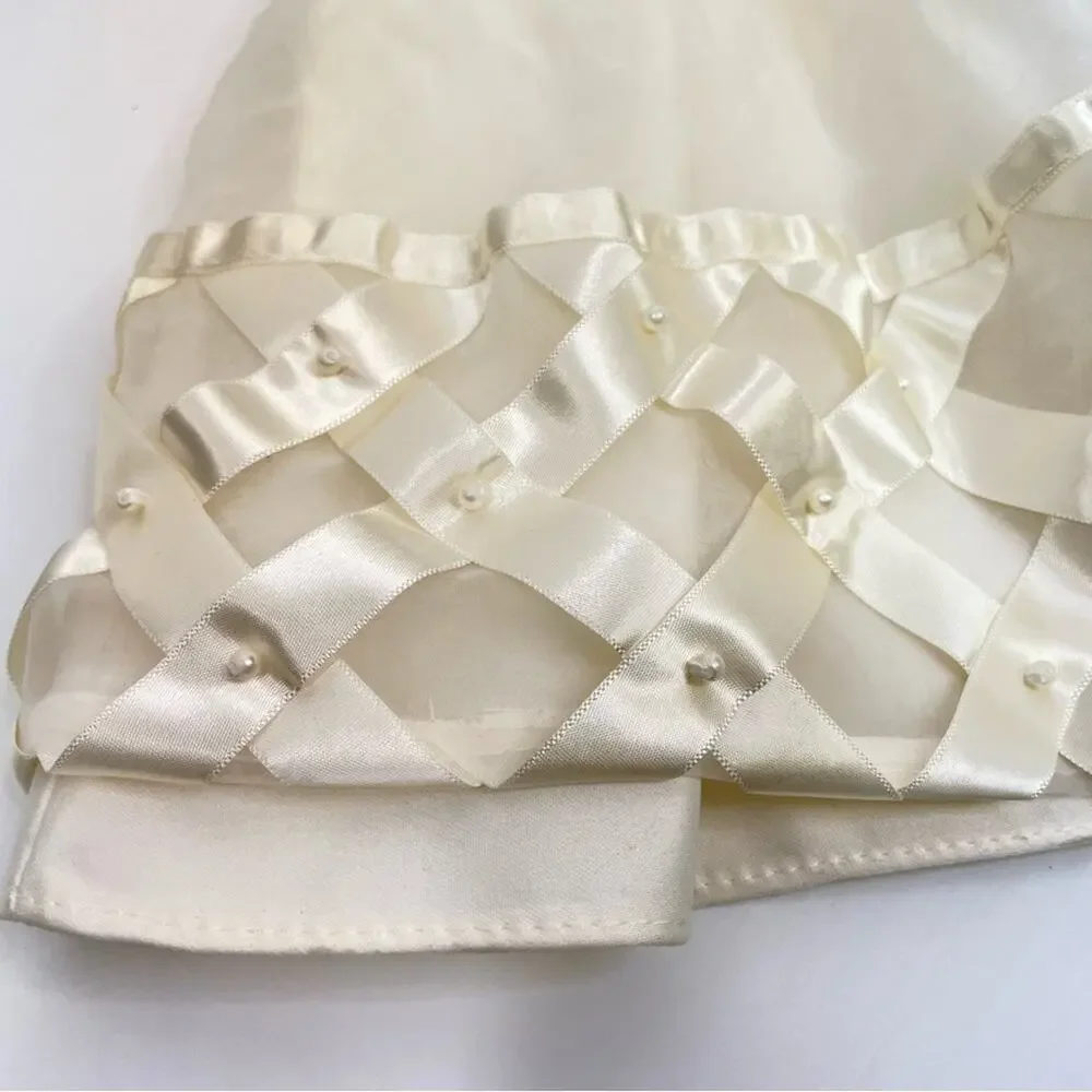 Princess Faith Cream Dress Set 12 Months Pearls Wedding Easter Party Dress